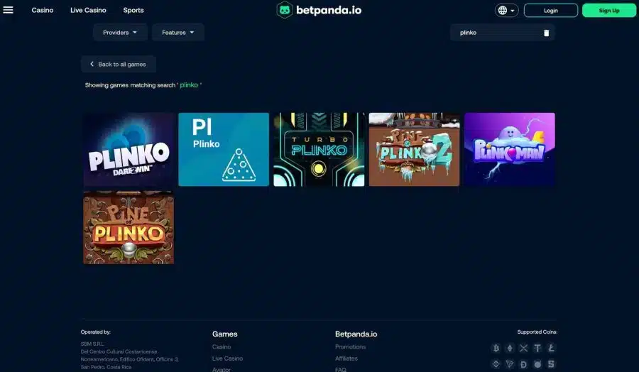 BetPanda – Ново казино с пет Plinko игри и 100% бонус до 1 BTC